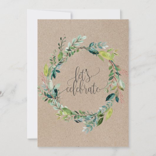 Kraft Foliage Baptisme Kaart (Achterkant)