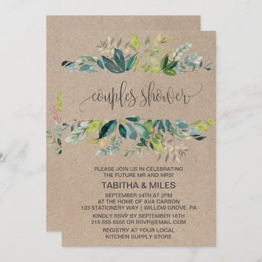 Kraft Foliage Couples Shower Kaart (Voorkant / Achterkant)