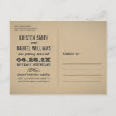 Kraft Fotobruiloft Save the Date Aankondigingskaart (Achterkant)