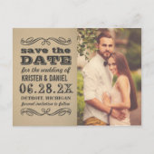  Kraft Fotobruiloft Save the Date Aankondigingskaart (Voorkant)