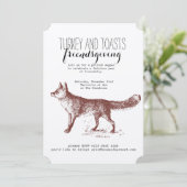 Kraft Fox Friendsgiving Invitation Kaart (Staand voorkant)