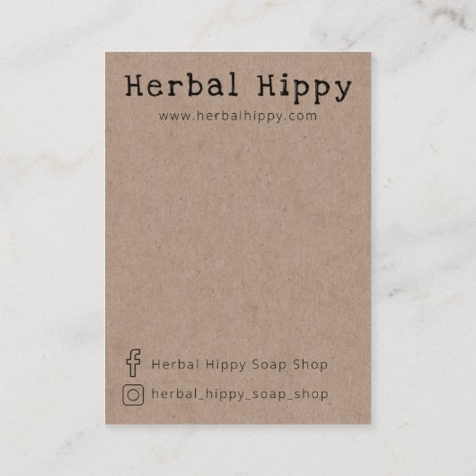 Kraft Free Sample Soap Holder Display Card Visitekaartje (Achterkant)