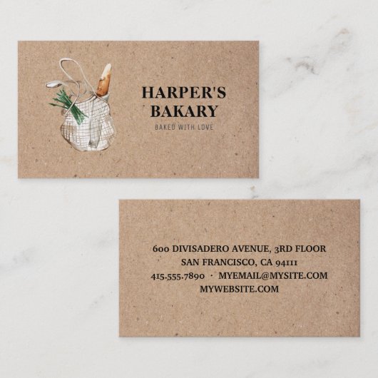 Kraft Fresh Bakery Professional Logo Visitekaartje (Voorkant / Achterkant)