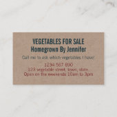 Kraft Fresh Vegetable Homegrown Visitekaartje (Achterkant)