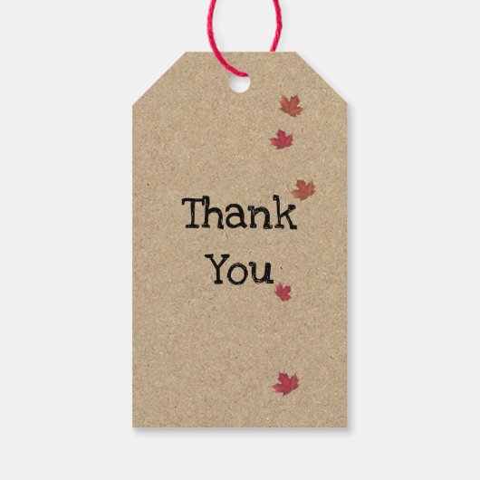 Kraft gestrooid met Autumn Love Party Gift Labels Cadeaulabel (Achterkant)