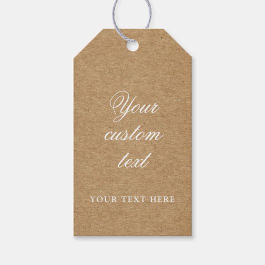 Kraft Gift Label - Aangepaste tekst Cadeaulabel (Voorkant)