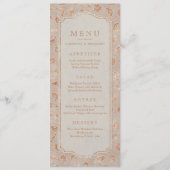 Kraft gold Lace rustic country bruiloft menu (Voorkant)