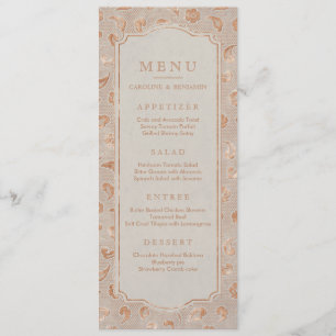 Kraft gold Lace rustic country bruiloft menu
