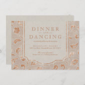 Kraft gold Lace rustic country bruiloft receptie Informatiekaartje (Voorkant / Achterkant)