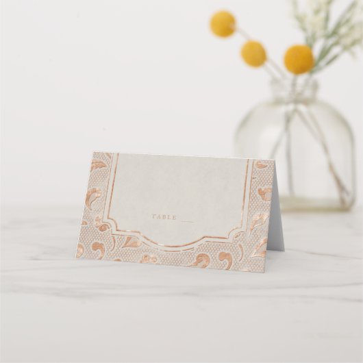 Kraft gold Lace rustige country bruiloft-kaarten (Voorkant)