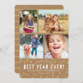 Kraft + Gold Parties scintillant Look Cartes photo (Devant / Derrière)