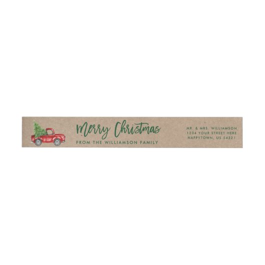 Kraft Green Brush Script  Truck Kerstmis (Individueel)