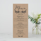 Kraft Greenery Wedding Menu Kaart (Staand voorkant)