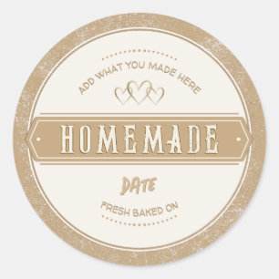 Kraft grenst aan zelfgemaakte met Love Cream achte Ronde Sticker