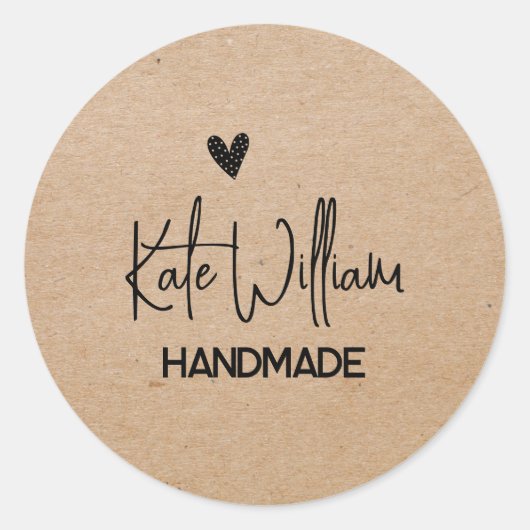  kraft handmade by stickers for handmade item (Voorkant)