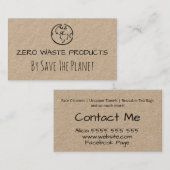 Kraft Handmade Zero Waste Product Visitekaartje (Voorkant / Achterkant)