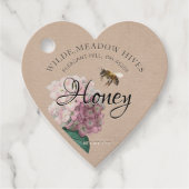 Kraft Heart Honey Jar Hang Label Bijenbloem (Voorkant)