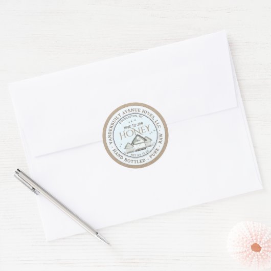 KRAFT Hive to Jar Honey Label with Hives and Bees (Envelop)
