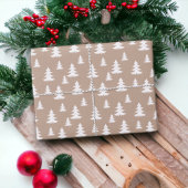 Kraft Hiver Blanc Noël Élégant Papier à envelopper