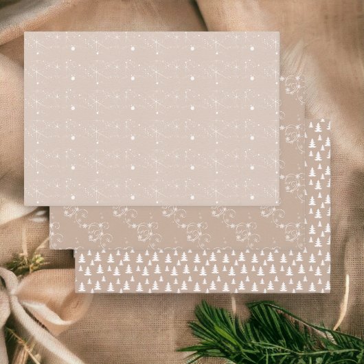 Kraft Hiver Blanc Noël Élégant Papier à envelopper