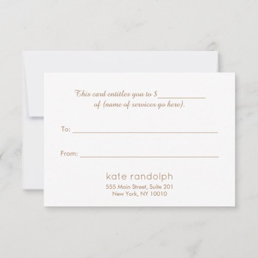 Kraft Holiday Cadeaucertificaat (Achterkant)