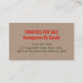 Kraft Homegrown Garden Tomato Visitekaartje (Achterkant)