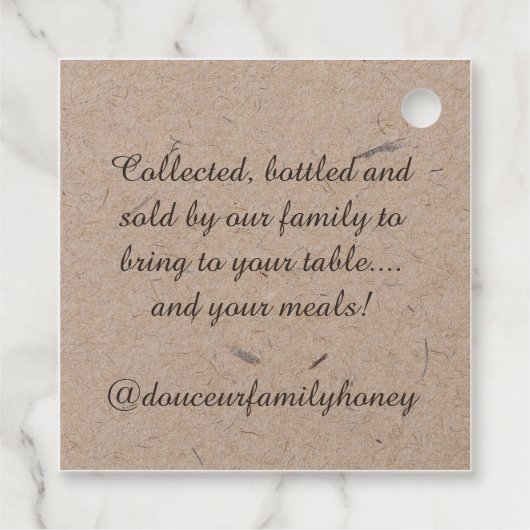 Kraft Honey Beer Jar Label Skep Kleine Beer Bijen (Achterkant)