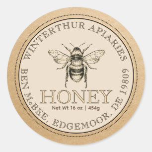 Kraft Honey Jar bee Label