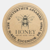 Kraft Honey Jar  Bee Sticker (Voorkant)