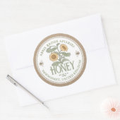 Kraft Honey Jar Label  Zonnebloem en Bijen (Envelop)