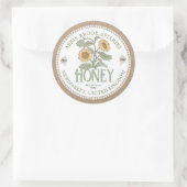 Kraft Honey Jar Label  Zonnebloem en Bijen (Tas)
