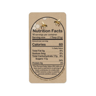 Kraft Honey Nutrition Fact Bijenkam Baby Waarschuw Etiket