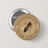 Kraft Honeybee Apiary Farmer's Market Button (Voorkant /achterkant)