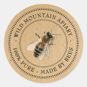 Kraft Honeybee Honey Productlabel Ronde Sticker