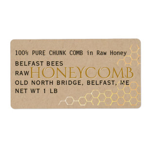 Kraft Honeypeb Étiquette Gold Honey