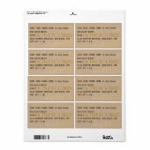 Kraft Honeypeb Étiquette Gold Honey (Feuille entière)