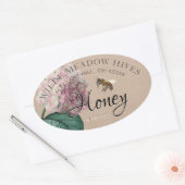 Kraft Hydrangea Flower & Honeybee Honey Étiquette (Enveloppe)