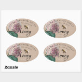 Kraft Hydrangea Flower & Honeybee Honey Étiquette (Feuille)