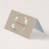 KRAFT IVORY WHITE FLORAL BUNCH WEDDING PLACE CARDS KAART (Achterkant)