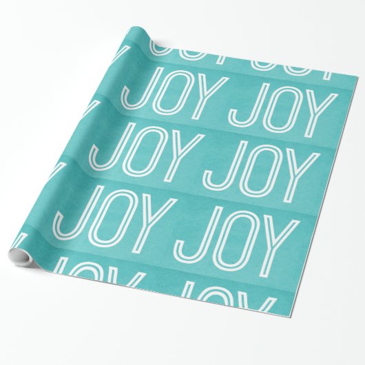 Kraft Joy Wrapping Paper, Aqua Cadeaupapier (Uitgerold)
