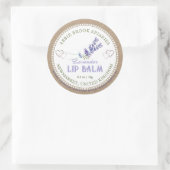 Kraft Lavendel Lip Balm Label met Harten (Tas)
