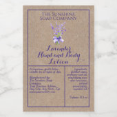 Kraft Lavendel waterdichte cosmetica flesetiket Voedselcontainer Etiket (Enkel label)