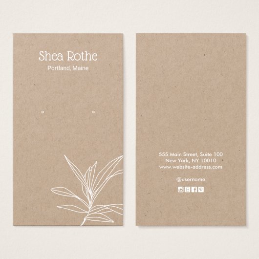 Kraft Leaf Branch die Display Kaart verdient (Voorkant /achterkant)