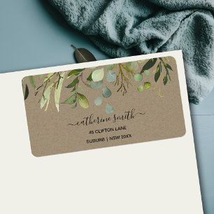 KRAFT LEAFY GREEN FOLIAGE WATERVERF ADRES ETIKET