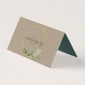 KRAFT LEAFY GREEN GOLD FOLIAGE MARIAGE CARTE DE PL (Back)