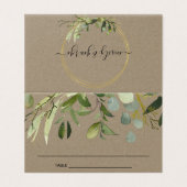 KRAFT LEAFY GREEN GOLD FOLIAGE MARIAGE CARTE DE PL (Outside Unfolded)