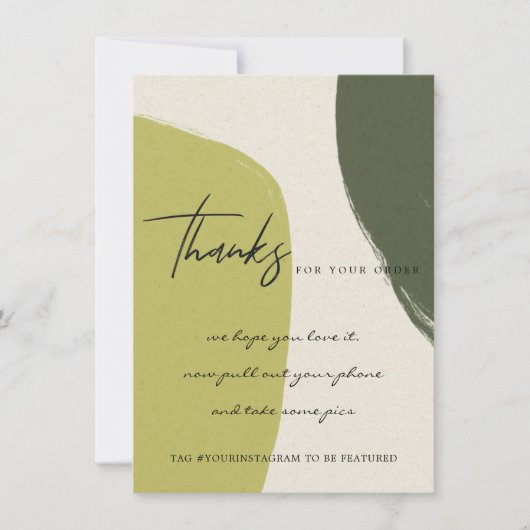 KRAFT LIME GREEN ABSTRACT BEDRIJF LOGO BEDANKKAART (Voorkant)