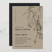 KRAFT LINE DESSINER INVITATION FÊTE DES MARIÉES FL (Devant / Derrière)