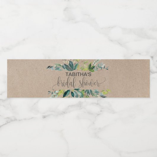 Kraft Loof Bruiloftsfeest Waterfles Etiket (Enkel label)