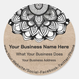 Kraft Mandala Ronde Sticker